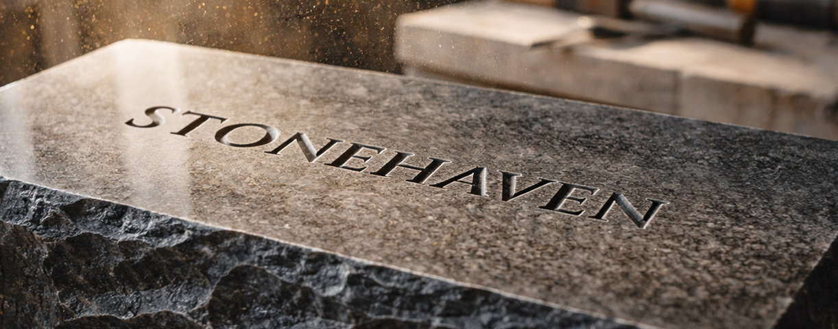 Deep stone carving detail